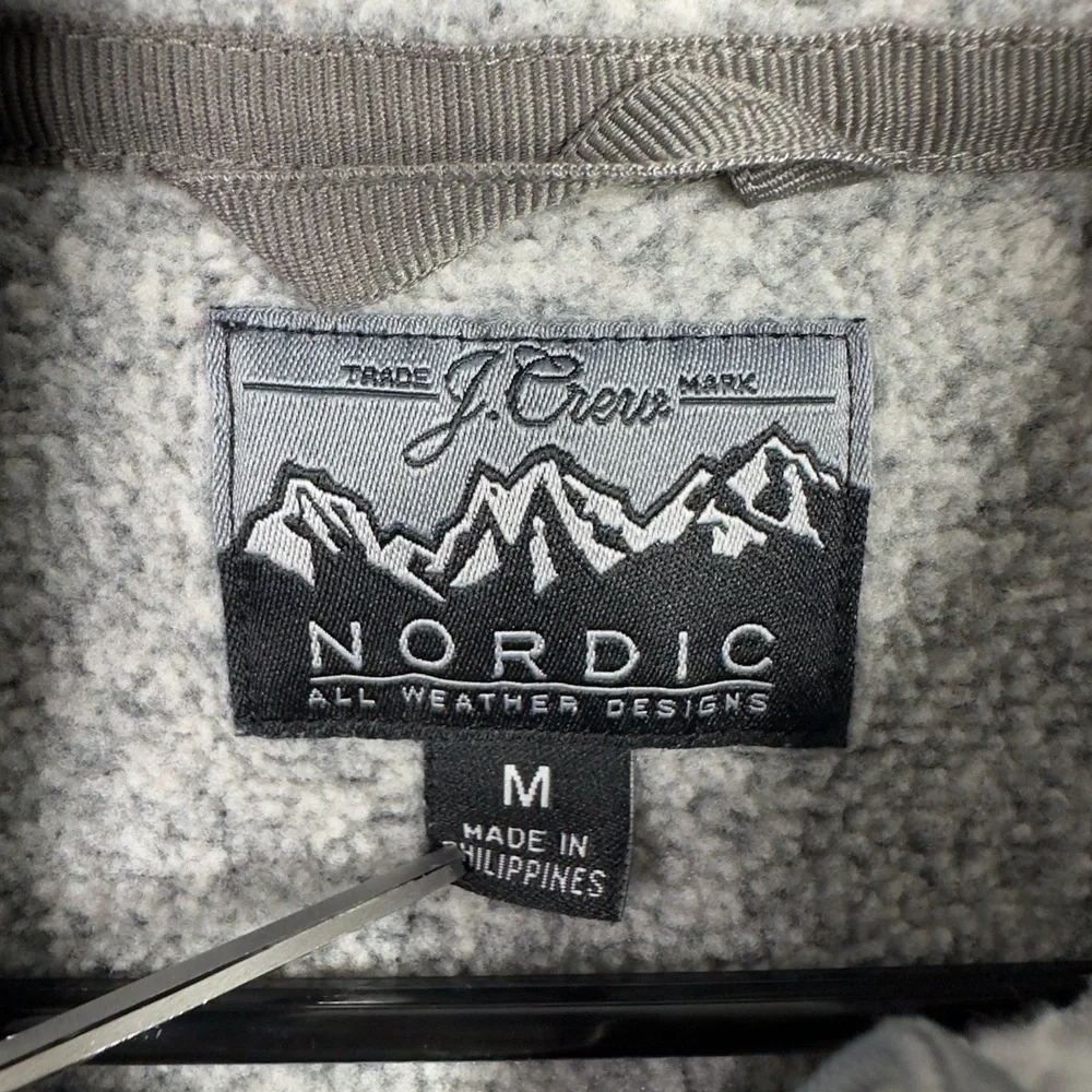J.Crew Nordic Vest Men L Grey Polartec Fleece Outdoor Hiking Gorpcore Athleisure